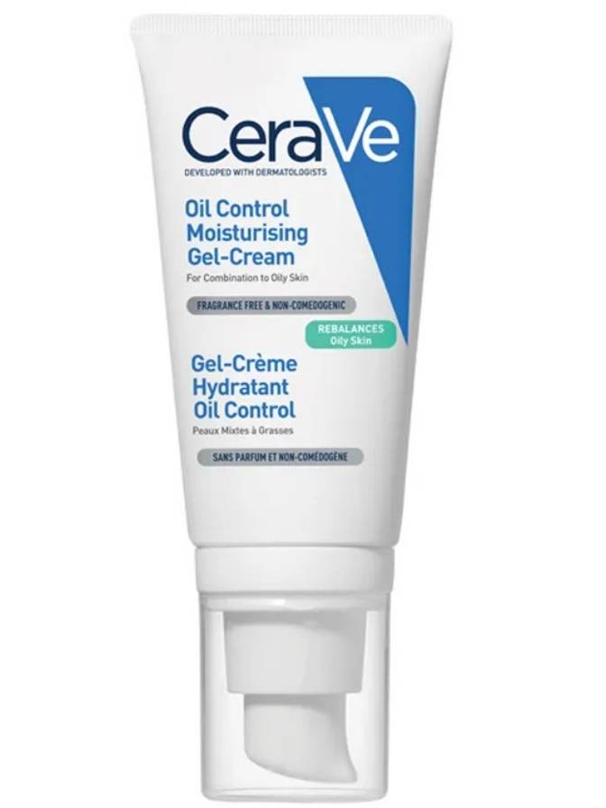 CeraVe oil control moisturizing gel-cream tube on a white background