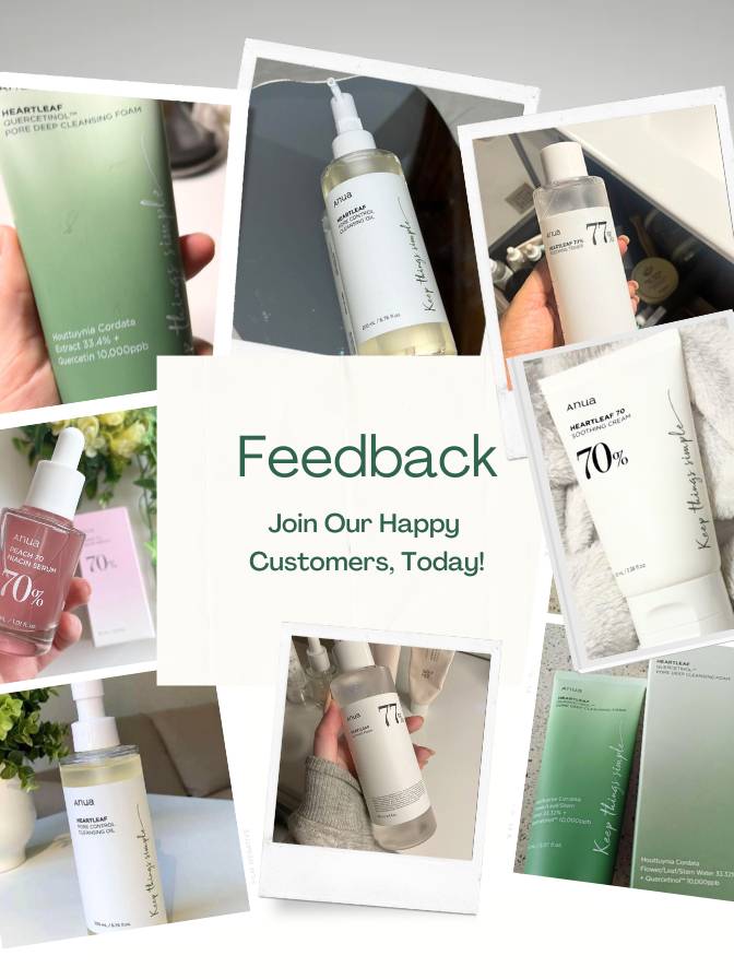 Anua Pore Control & Heartleaf Soothing Skincare Set products with promotional text for joining happy customers.