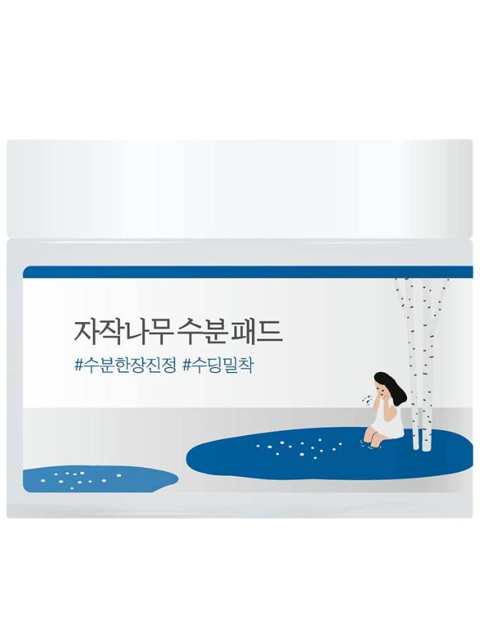 Pack of facial wipes with a woman and water droplets illustration on a white background