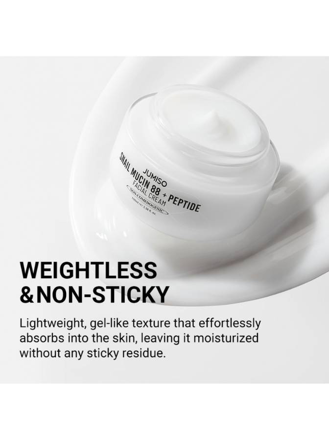 White jar of skincare product with text on a white background