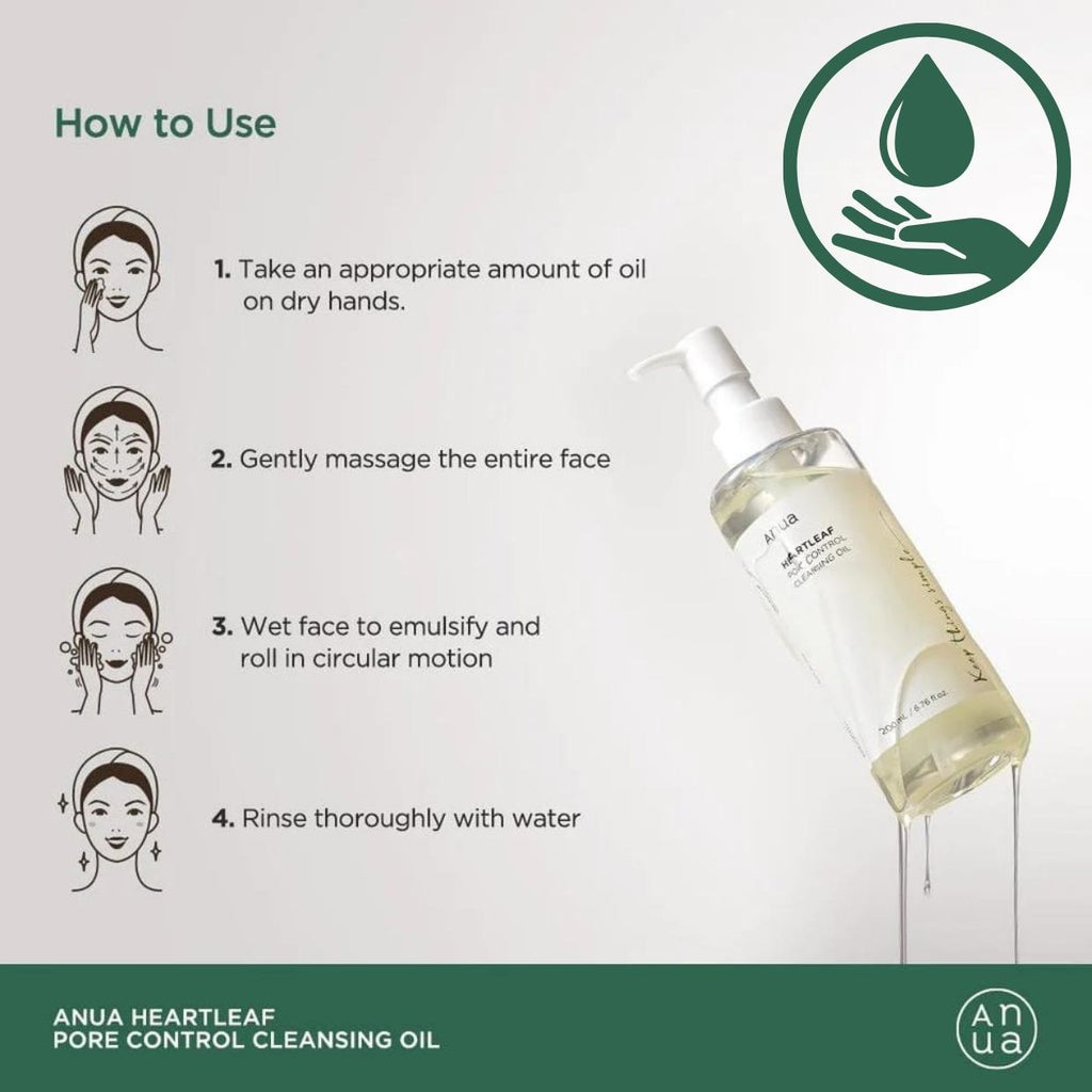 Cleansing Oil Korean | ANUA Heartleaf Pore Control | arganabeauty.ae