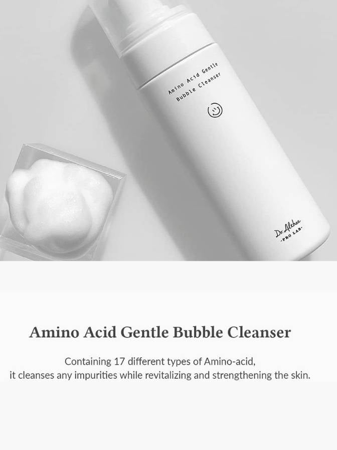 Amino Acid Gentle Bubble Cleanser with packaging on a light gray background