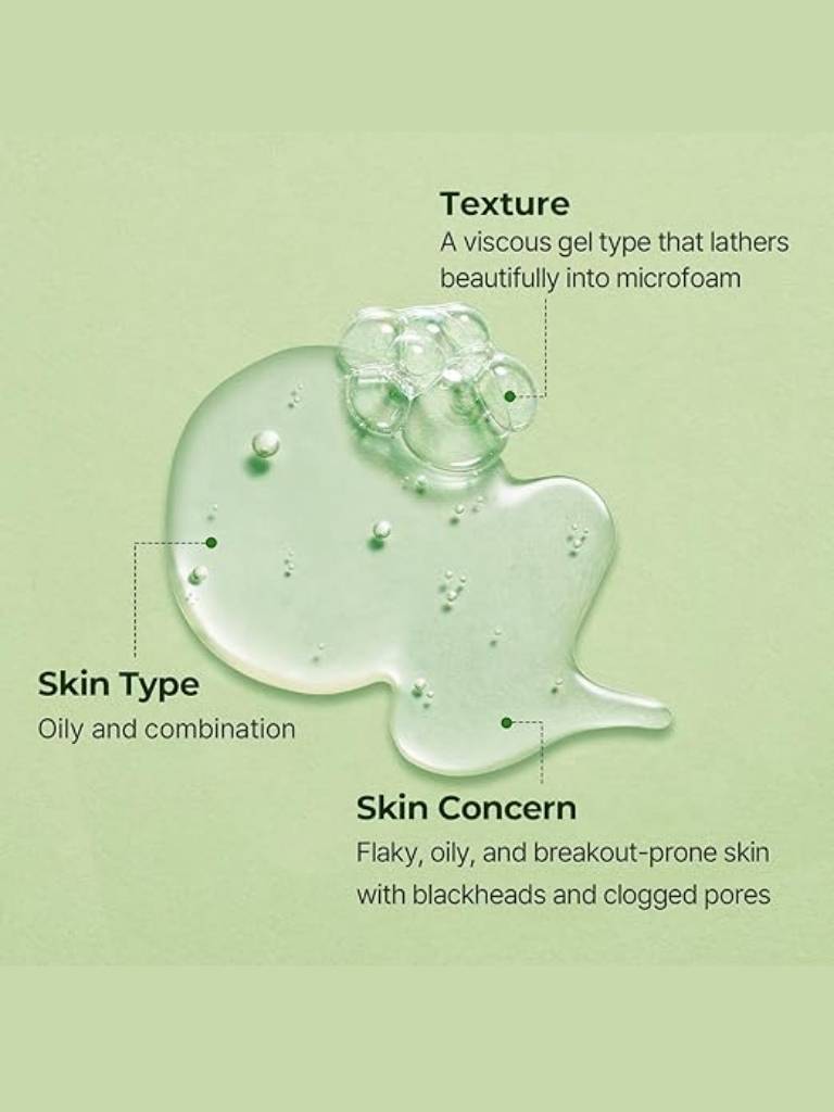 Green gel product with text on a green background