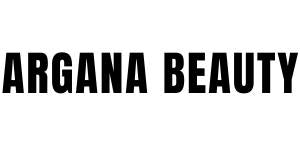 Black 'ARGANA BEAUTY' text on a white background