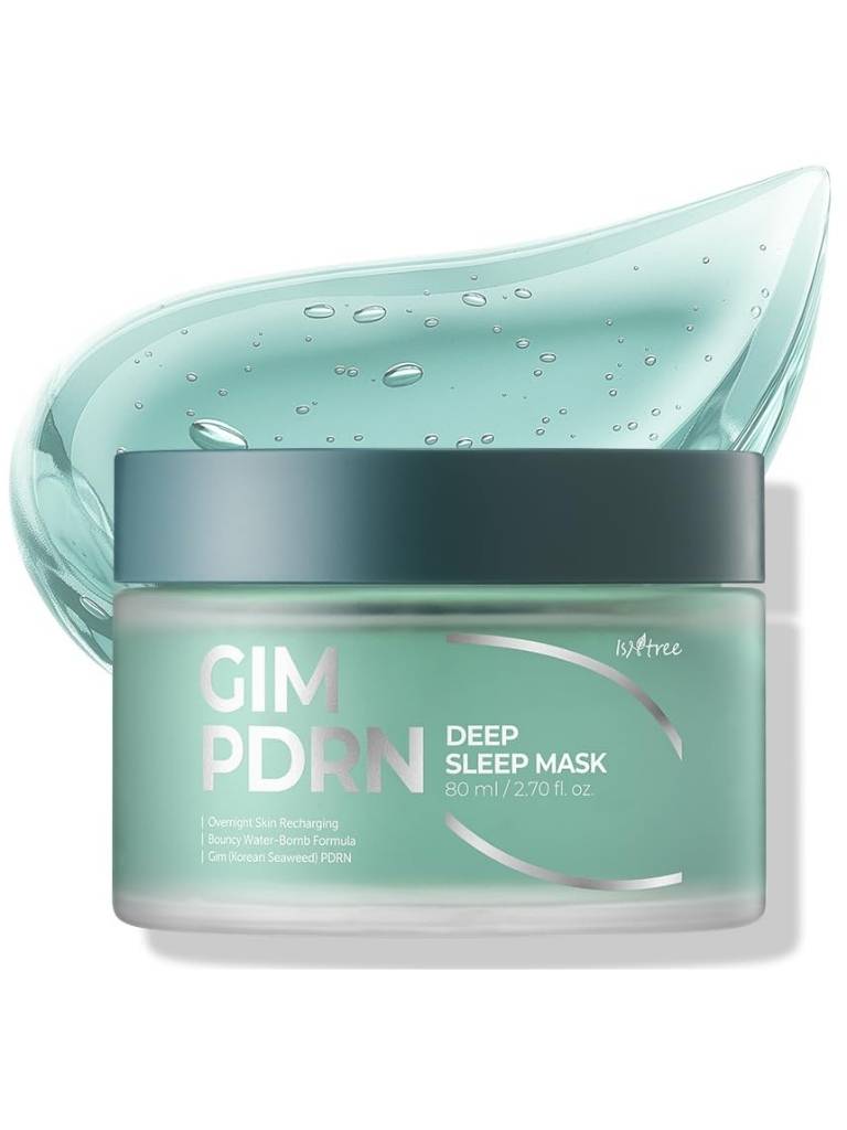 GIMPDORN deep sleep mask jar with a portion of the mask on top against a white background