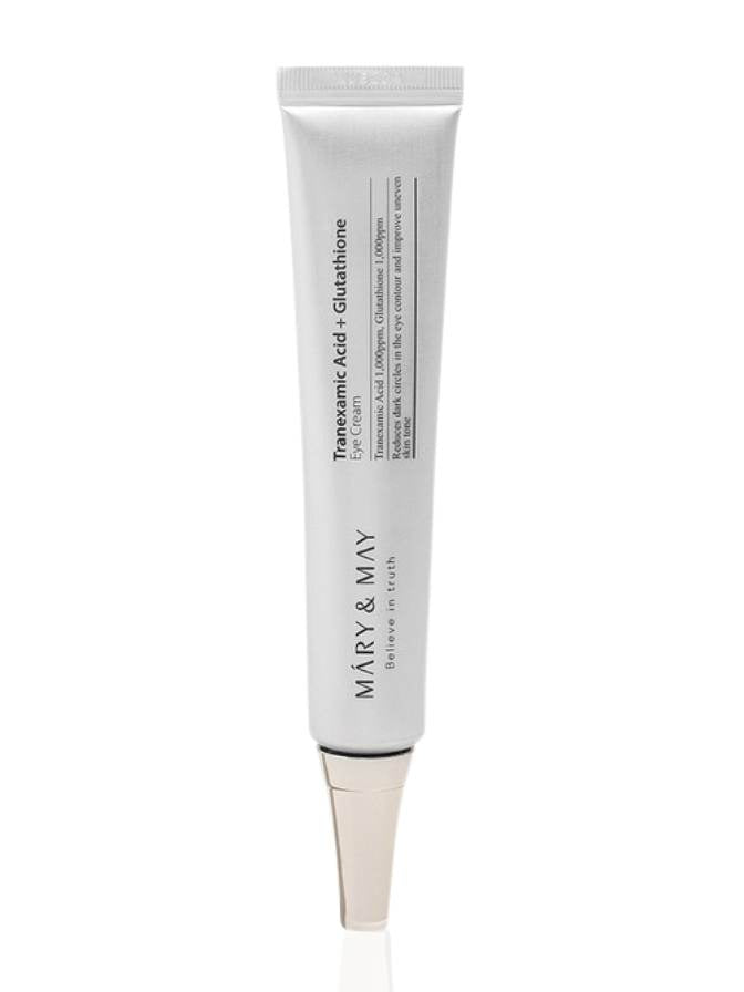 Skincare tube labeled 'Mary & May' on a white background