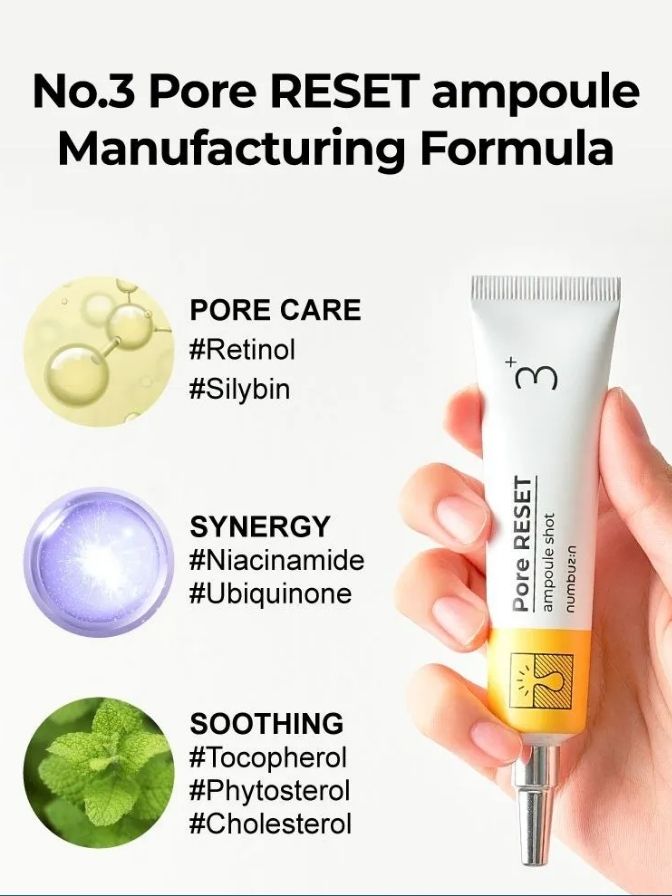 Numbuzin No.3 Pore Reset Ampoule Shot Pore Care 25 ml