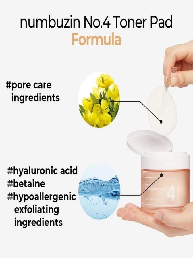 Numbuzin No. 4 Pore Zero Peeled Egg Toner Pads 180 ml