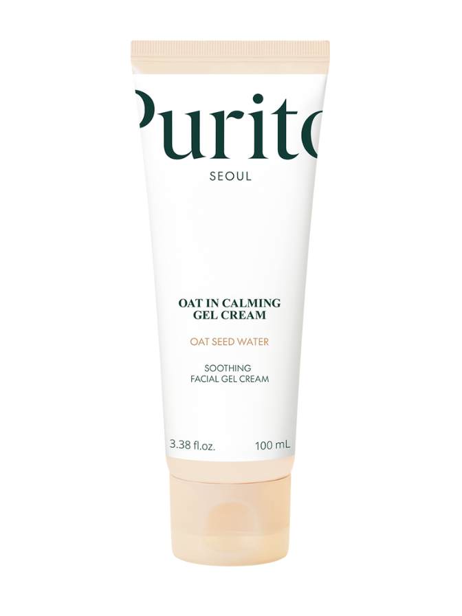 Tube of Purito Oat In Calming Gel Cream on a white background