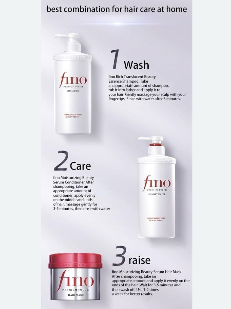 Shiseido Fitit Fino Premium Touch Moist Shampoo, Conditioner & Hair Mask Set – Complete Deep Moisturizing and Repair Bundle for Dry, Damaged Hair, with Keratin-Enriched Nourishing Treatment