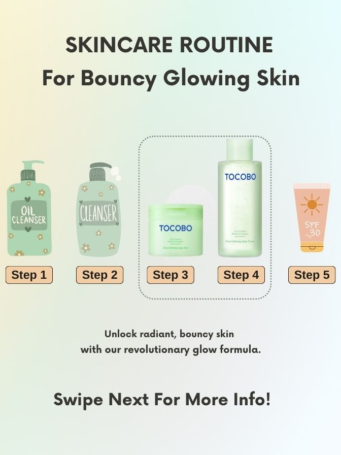 Tocobo Cica Aqua Calming Toner 200ml & Tocobo Toner Pad 150ml  Calming, Hydrating, and Refreshing Skincare Set