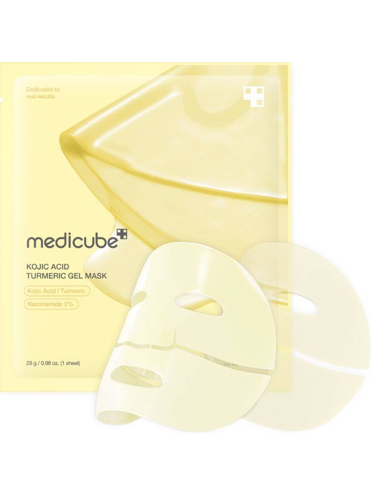 Medicube Kojic Acid Turmeric Gel Mask packaging on a white background