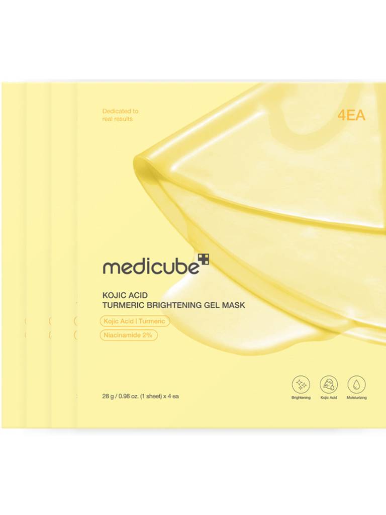 Packaging of Medicube Kojic Acid Turmeric Brightening Gel Mask on a white background
