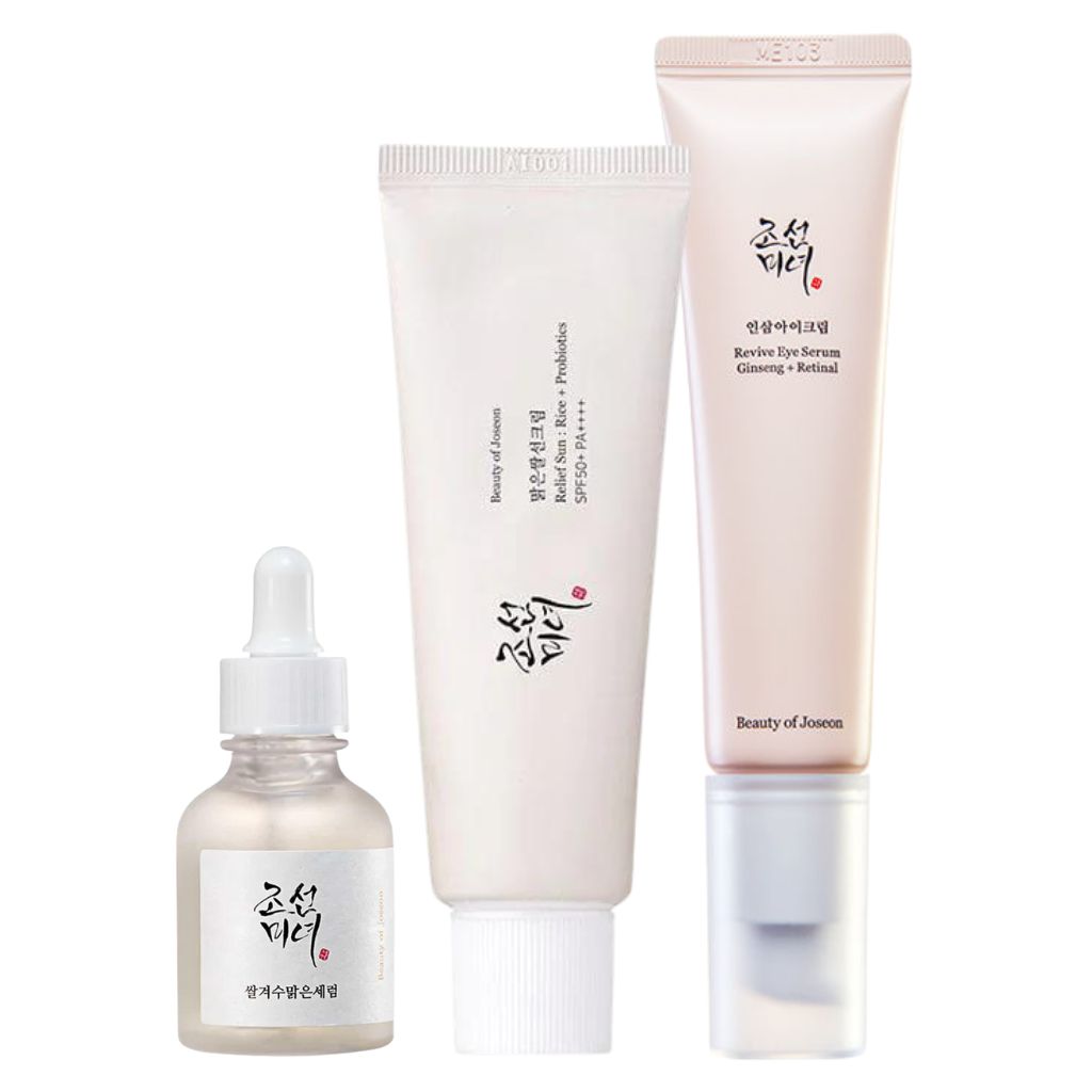 Set of skincare products from Beauty of Joseon on a white background