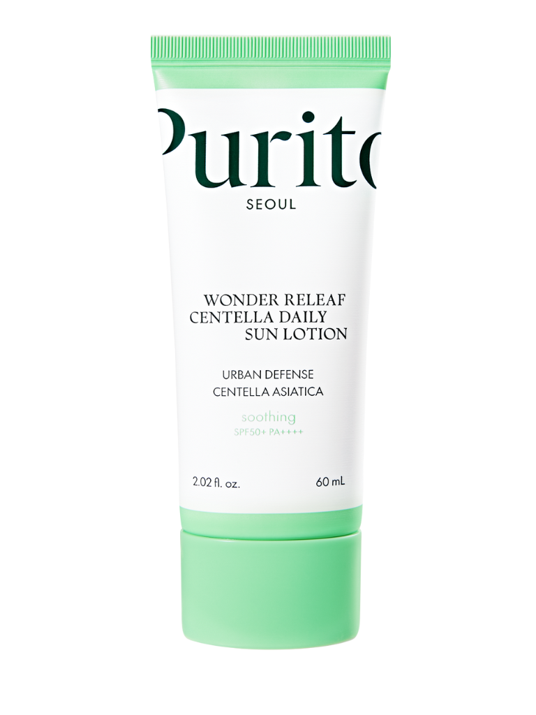 Purito Wonder Releaf Centella Daily Sun Lotion on a white background