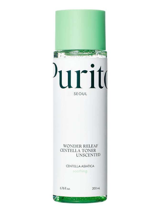 Purito toner bottle on a white background
